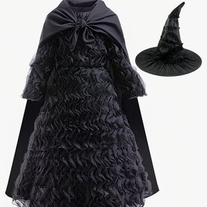Kids Black Witch Costume with Hat